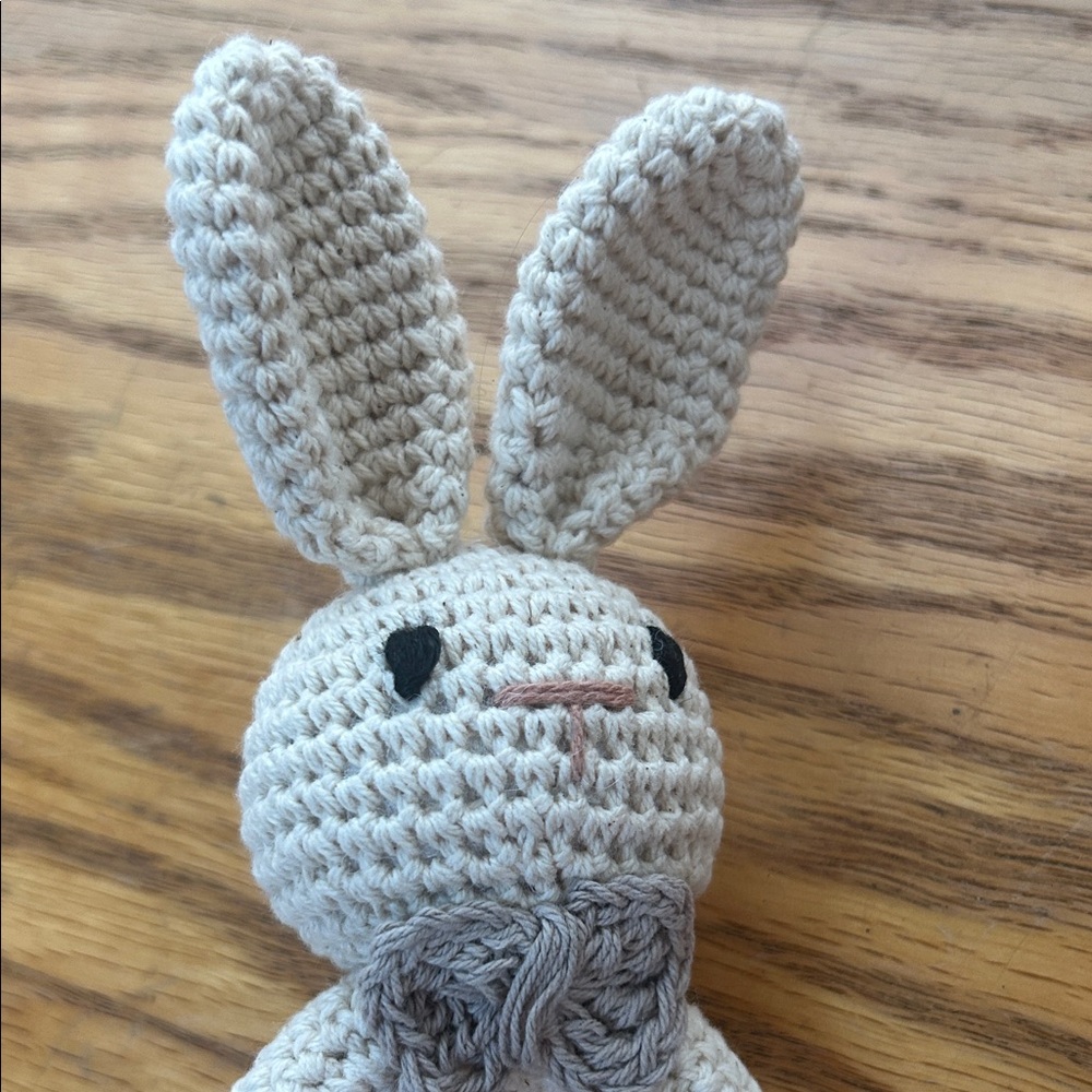 Handmade Cream Bunny Rattle - Picture 3 of 5